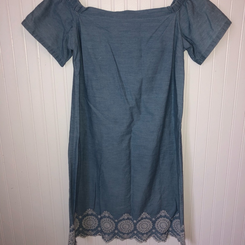 Off the shoulder jean dress